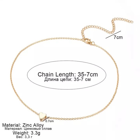 Gold Crystal Heart Necklace - Picture 3 of 6